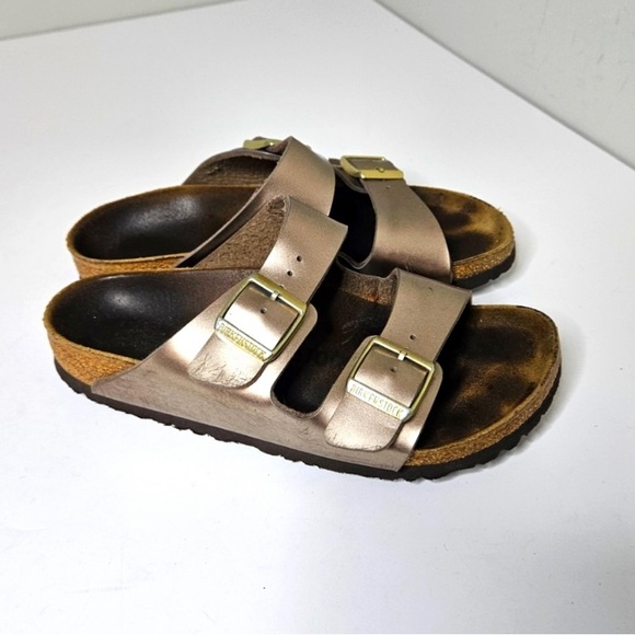 Birkenstock Arizona Gold Sandals Women's 36 5.5 Cork Footbed Vegan Straps - Picture 3 of 9